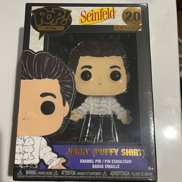 Pop! Enamel Pin by Funko - Seinfeld Jerry (white puffy shirt)- NIB - Picture 1 of 4